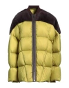 Rick Owens Woman Puffer Acid Green Size 6 Lambskin, Virgin Wool