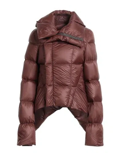 RICK OWENS RICK OWENS WOMAN PUFFER BROWN SIZE 4 POLYAMIDE, VIRGIN WOOL