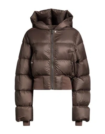 Rick Owens Woman Puffer Dark Brown Size 6 Polyamide