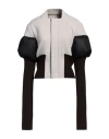 Rick Owens Off-white & Brown Bouchon Jacket In Grey