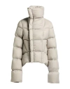 Rick Owens Woman Puffer Light Grey Size 8 Polyamide, Virgin Wool