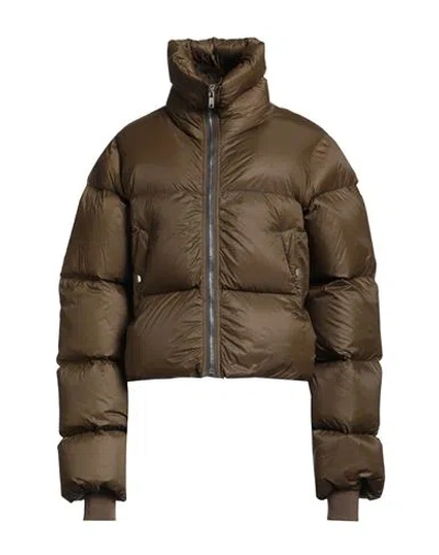 RICK OWENS RICK OWENS WOMAN PUFFER MILITARY GREEN SIZE 4 POLYAMIDE, VIRGIN WOOL