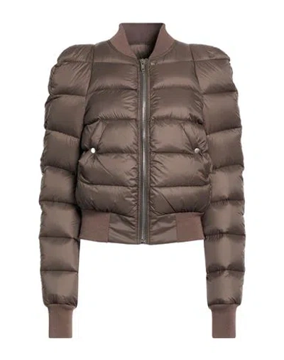 Rick Owens Woman Puffer Taupe Size 4 Polyamide In Gray