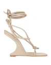 Rick Owens Woman Sandals Beige Size 7 Leather In Brown