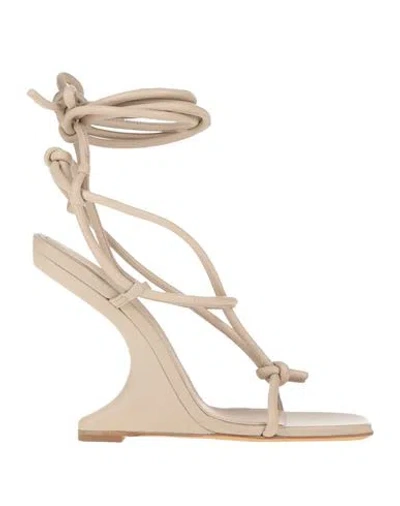 Rick Owens Woman Sandals Beige Size 7 Leather In Beige