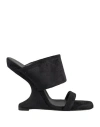 Rick Owens Twisted Cantilever Sandals 8 In Black