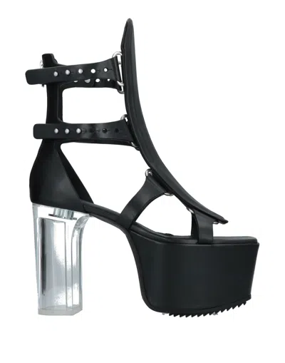 Rick Owens Woman Sandals Black Size 9 Soft Leather