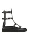 Rick Owens Woman Sandals Black Size 10 Soft Leather In Black