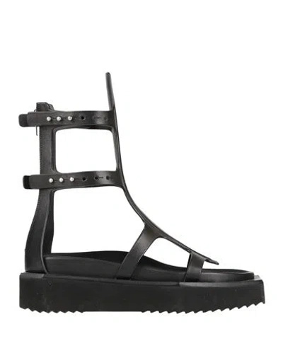 RICK OWENS RICK OWENS WOMAN SANDALS BLACK SIZE 7 LEATHER
