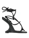 Rick Owens Black Cantilever 8 T Straps Sandals In Black