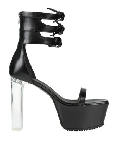 Rick Owens Woman Sandals Black Size 8 Leather
