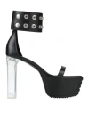 Rick Owens Woman Sandals Black Size 8 Leather In Black