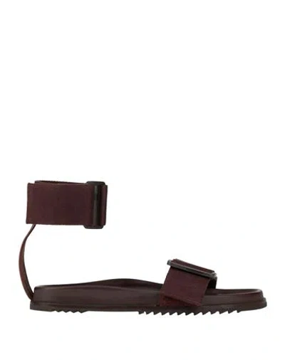 Rick Owens Woman Sandals Dark Brown Size 11 Textile Fibers