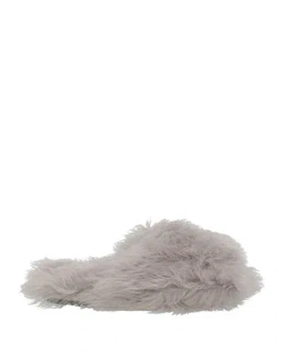 Rick Owens Woman Sandals Grey Size 10 Shearling In Gray