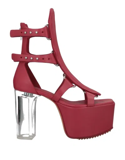 Rick Owens Sandals In Crimson
