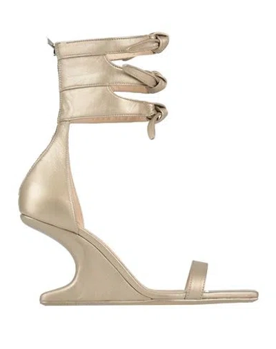 Rick Owens Woman Sandals Platinum Size 7 Leather In Multi