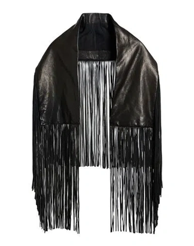 Rick Owens Woman Scarf Black Size - Lambskin