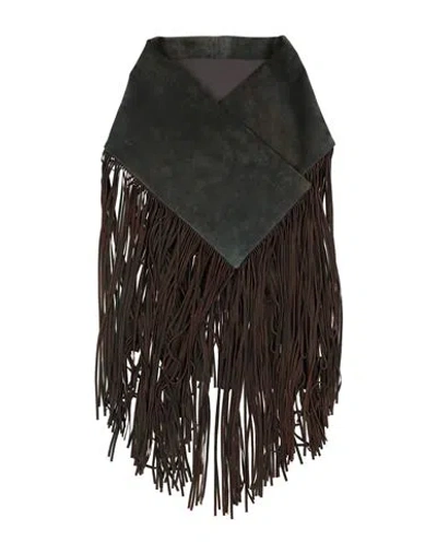 Rick Owens Woman Scarf Charcoal Size - Lambskin In Brown