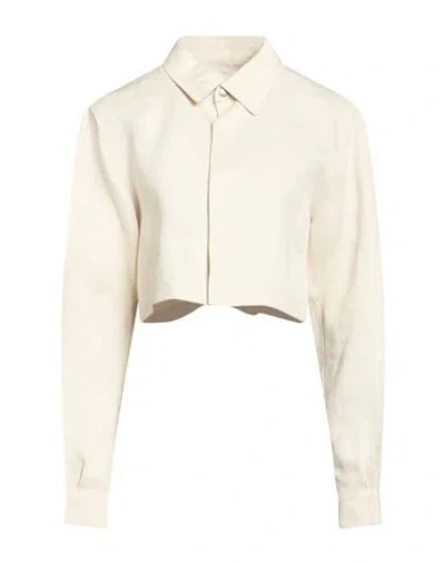 Rick Owens Woman Shirt Beige Size 8 Linen In Neutral
