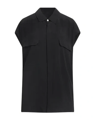 Rick Owens Woman Shirt Black Size 4 Acetate, Silk