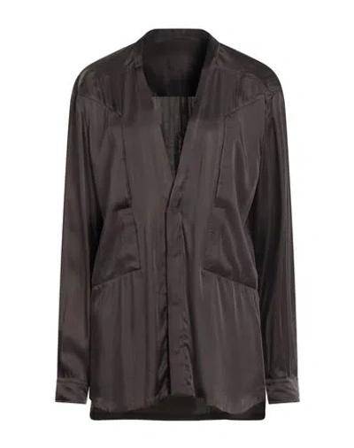 Rick Owens Woman Shirt Black Size 4 Acetate, Viscose