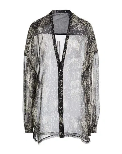 Rick Owens Woman Shirt Black Size 8 Silk In Multi