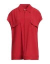 Rick Owens Woman Shirt Brick Size 4 Acetate, Silk In Red