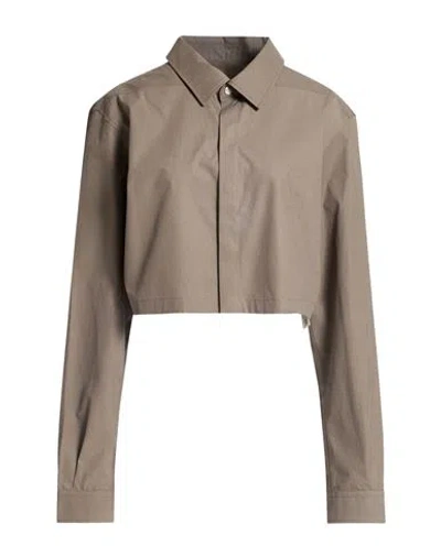 Rick Owens Woman Shirt Light Brown Size 8 Cotton