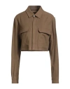 Rick Owens Woman Shirt Military Green Size 2 Cotton