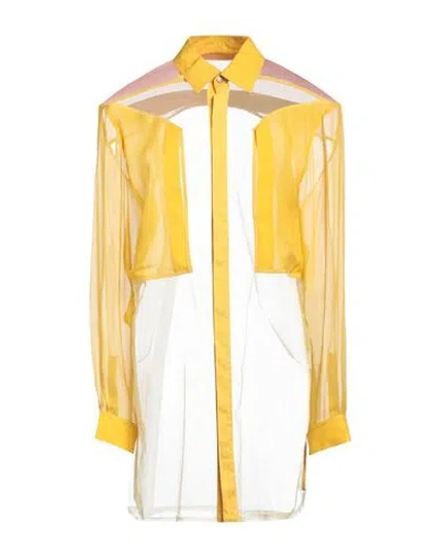 Rick Owens Woman Shirt Yellow Size 6 Polyamide, Silk