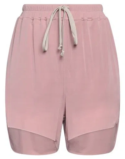 RICK OWENS RICK OWENS WOMAN SHORTS & BERMUDA SHORTS ANTIQUE ROSE SIZE 8 CUPRO, ELASTANE