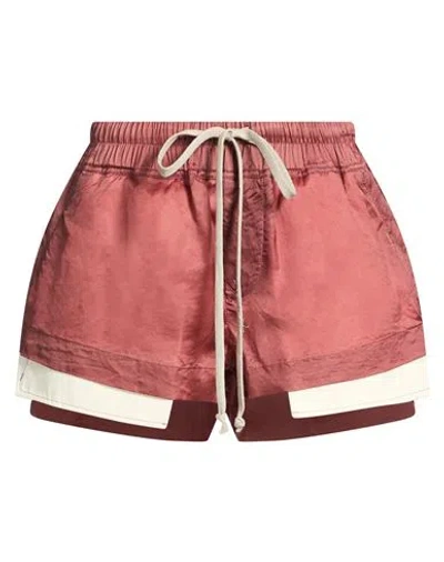Rick Owens Woman Shorts & Bermuda Shorts Antique Rose Size 8 Cupro In Burgundy