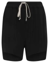 Rick Owens Bermuda Shorts With Elastic Waistband And Side Slits In Black