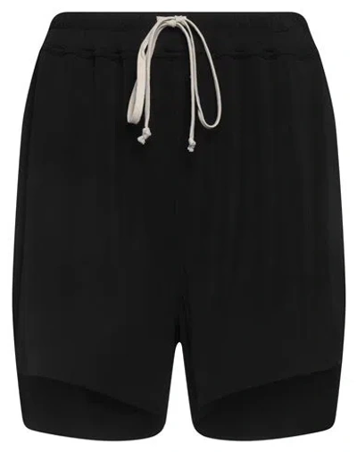 RICK OWENS RICK OWENS WOMAN SHORTS & BERMUDA SHORTS BLACK SIZE 10 CUPRO, ELASTANE