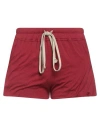 Rick Owens Woman Shorts & Bermuda Shorts Burgundy Size 2 Cotton In Red