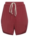Rick Owens Woman Shorts & Bermuda Shorts Burgundy Size 4 Cupro, Elastane In Red