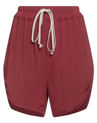 Rick Owens Woman Shorts & Bermuda Shorts Burgundy Size 4 Cupro, Elastane In Red