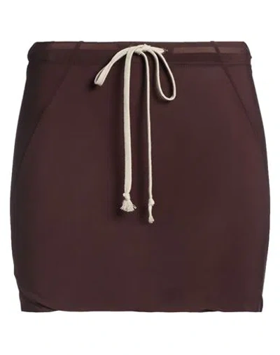 Rick Owens Woman Shorts & Bermuda Shorts Chocolate Brown Size 4 Cupro, Elastane