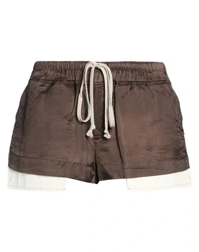 Rick Owens Woman Shorts & Bermuda Shorts Chocolate Brown Size 6 Cupro