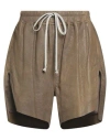 Rick Owens Woman Shorts & Bermuda Shorts Military Green Size 4 Lambskin In Brown