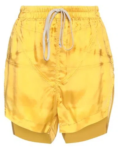 Rick Owens Woman Shorts & Bermuda Shorts Ocher Size 4 Cupro In Yellow