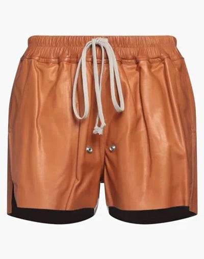 Rick Owens Woman Shorts & Bermuda Shorts Tan Size 2 Leather In Brown
