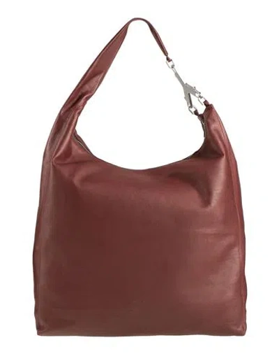 Rick Owens Woman Shoulder Bag Chocolate Brown Size - Calfskin