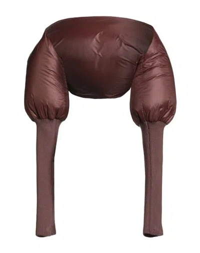 Rick Owens Woman Shrug Chocolate Brown Size 4 Polyamide, Virgin Wool