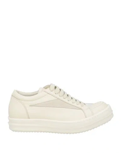 Rick Owens Woman Sneakers Ivory Size 5 Leather In White