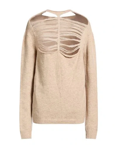 Rick Owens Woman Sweater Beige Size L Alpaca Wool, Polyamide, Wool, Elastane
