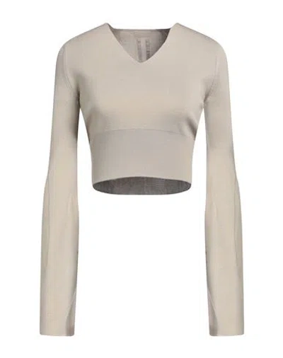 Rick Owens Woman Sweater Beige Size L Virgin Wool, Cotton