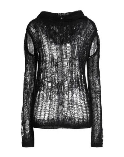 RICK OWENS RICK OWENS WOMAN SWEATER BLACK SIZE M POLYAMIDE, MOHAIR WOOL, WOOL