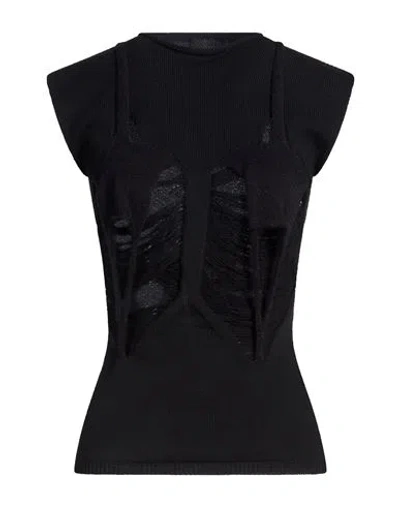 Rick Owens Woman Sweater Black Size M Virgin Wool, Alpaca Wool, Polyamide, Wool