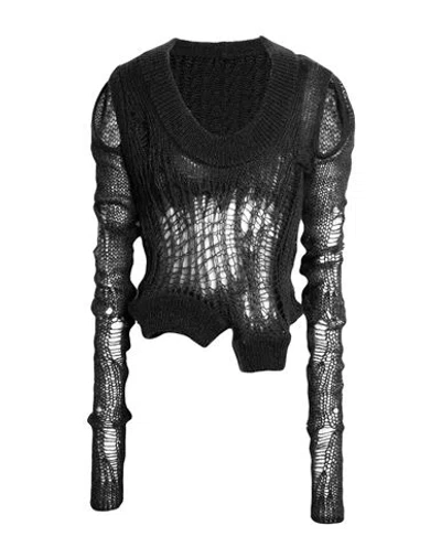 Rick Owens Woman Sweater Black Size Xs Polyamide, Mohair Wool, Wool In Multi